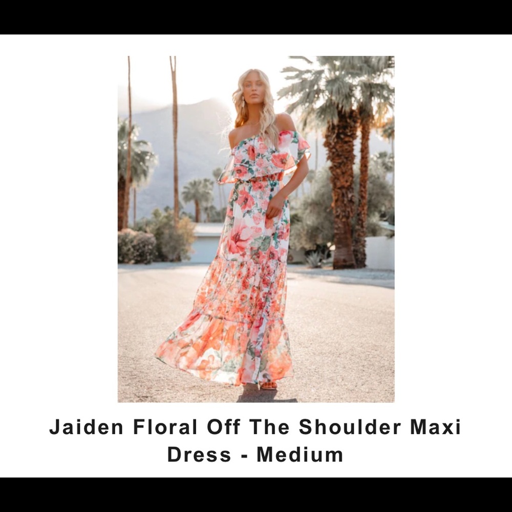 Vici Jaiden Floral Off the Shoulder Dress